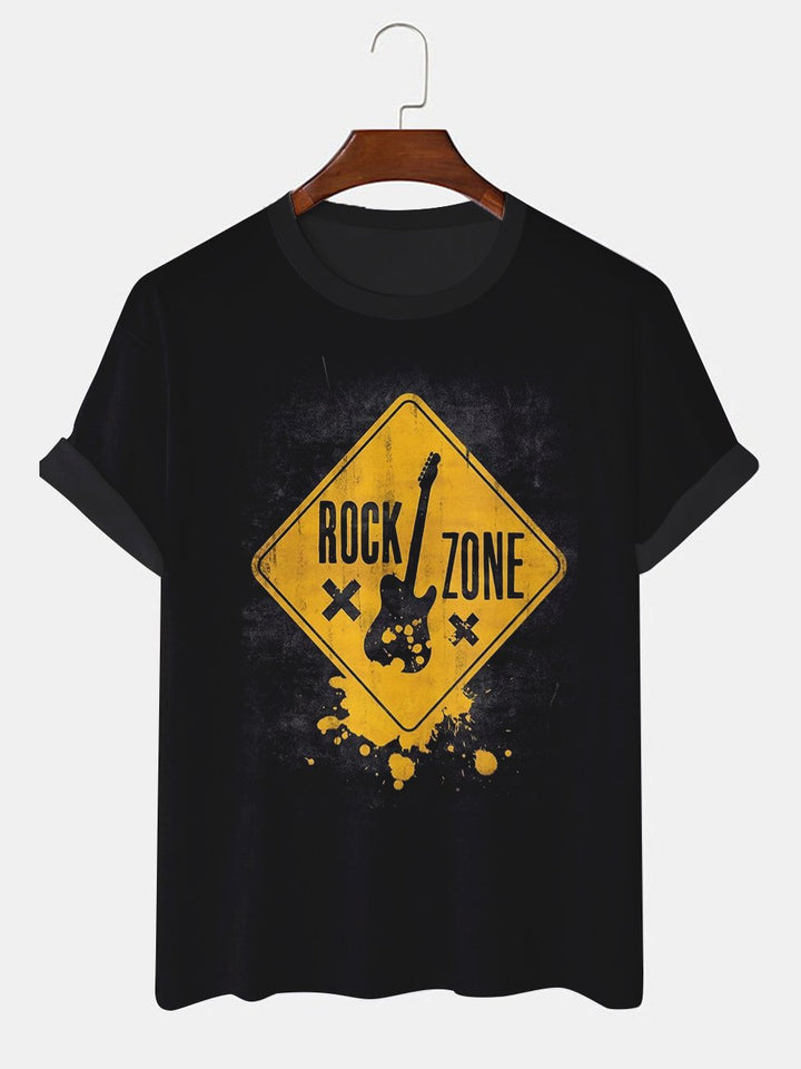 Alohadaddy Vintage Rock Guitar Printed Casual Short Sleeve T-Shirts