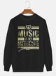 Sudadera informal de cuello redondo y manga larga con estampado de letras musicales de Alohadaddy