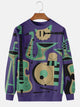Alohadaddy Abstract Music Instrument Casual Long Sleeve Crew Neck Sweatshirt