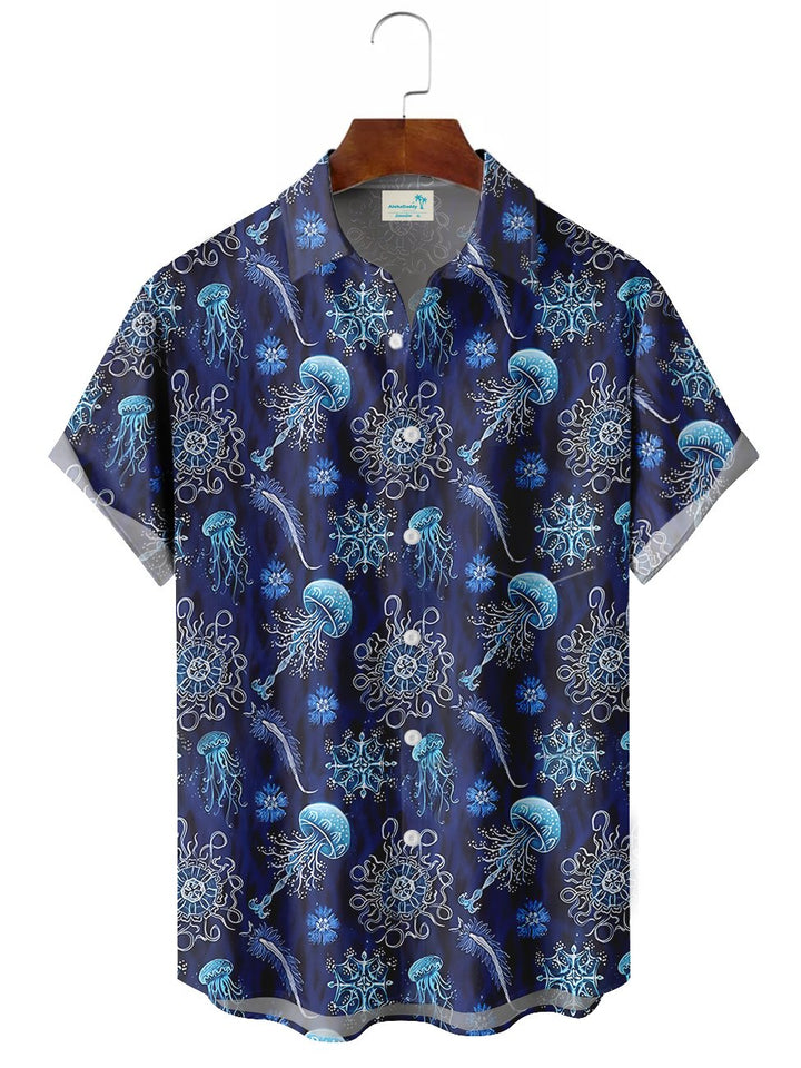 Camisas casuales de talla grande con estampado de medusas de Alohadaddy