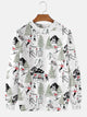 Sudadera informal de cuello redondo y manga larga con estampado navideño de esquí de Alohadaddy