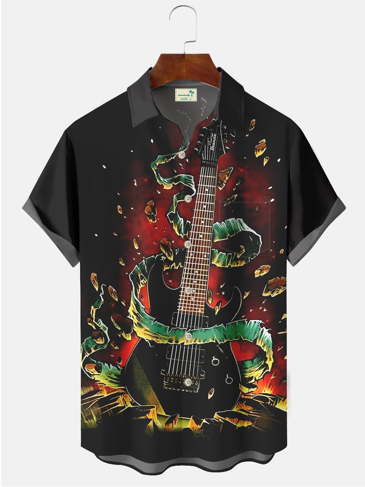 Camisetas casuales de talla grande con estampado de guitarra y instrumento musical Alohadaddy