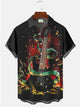 Alohadaddy Music Instument Guitar Printed Casual Plus Size Shirts