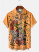 Alohadaddy Rock Music Instrument Skull Illustration Casual Plus Size Shirts