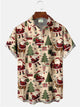 Alohadaddy Christmas Santa Claus Printed Casual Plus Size Shirts