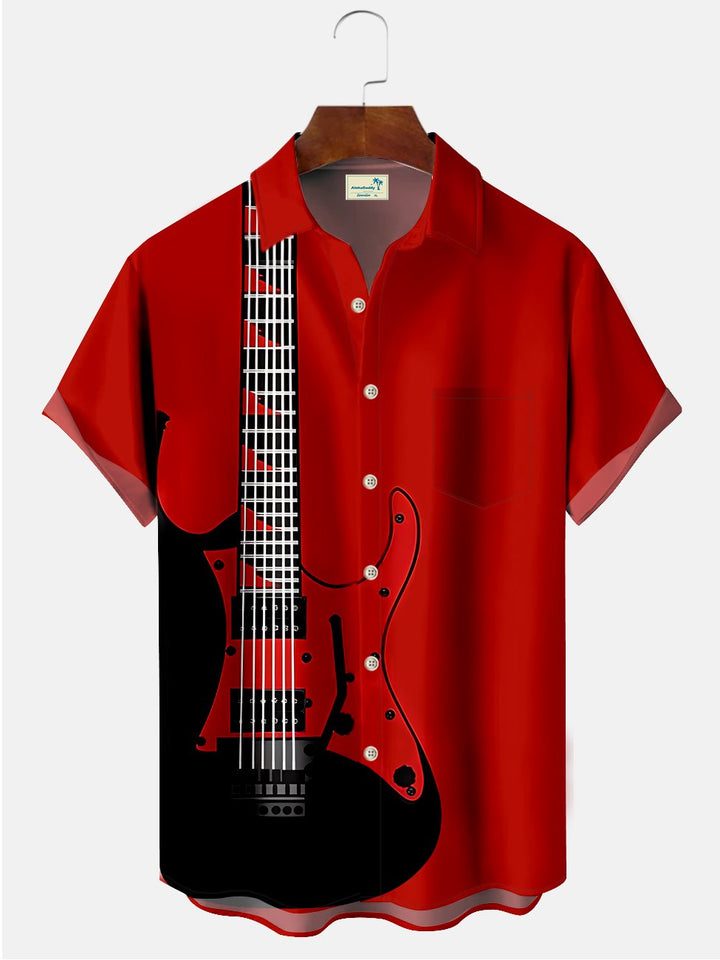 Alohadaddy Rock Guitar Printed Casual Plus Size Shirts