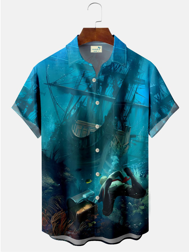 Camisas casuales de talla grande con estampado de navegación de Alohadaddy