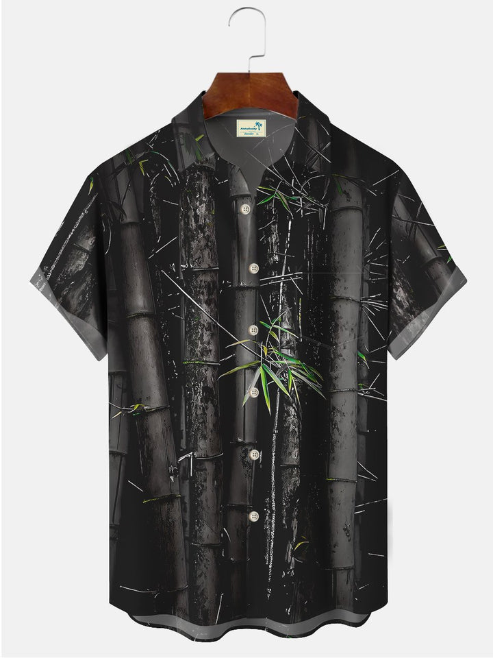 Alohadaddy Plant Bamboo Printed Casual Plus Size Shirts