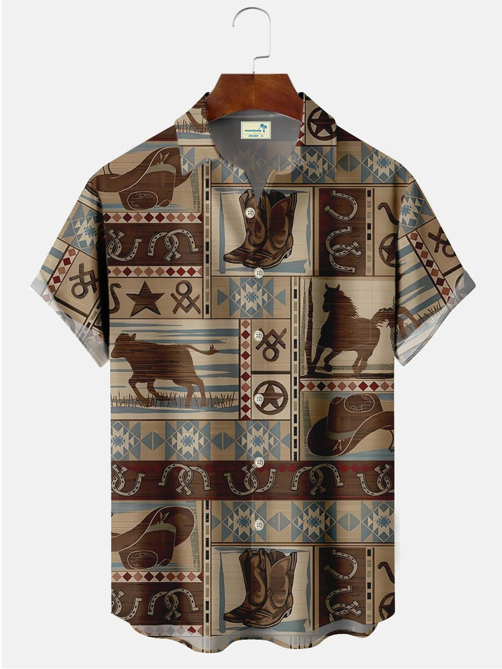 Alohadaddy Tribal Animal Pattern Printed Casual Plus Size Shirts