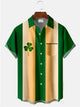 Alohadaddy St Patrick's Clover Ombre Bowling Printed Casual Plus Size Shirts