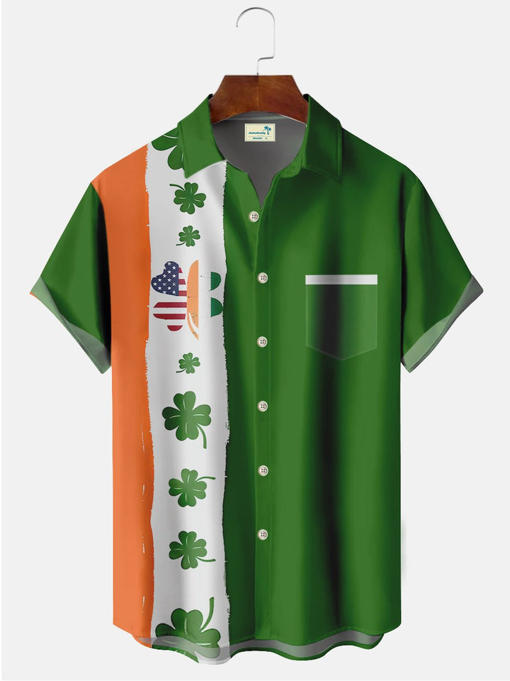 Camisas informales de talla grande con estampado de trébol de San Patricio de Alohadaddy