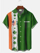 Alohadaddy St Patrick's Clover Printed Casual Plus Size Shirts