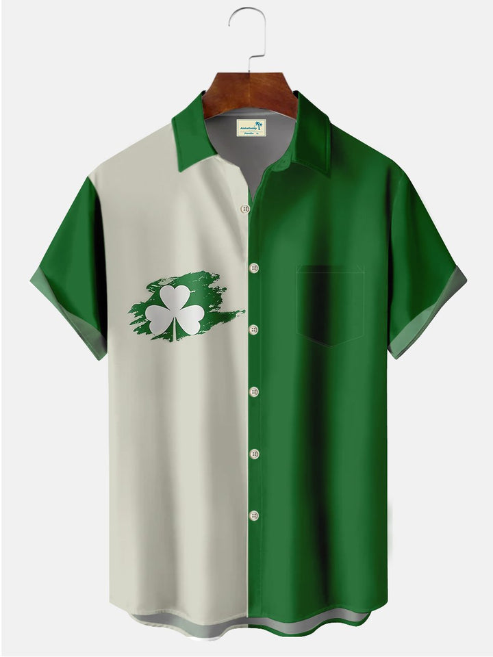 Camisas informales de talla grande con estampado de trébol de San Patricio de Alohadaddy