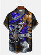 Alohadaddy Rock Skull Guitar Printed Casual Plus Size Shirts
