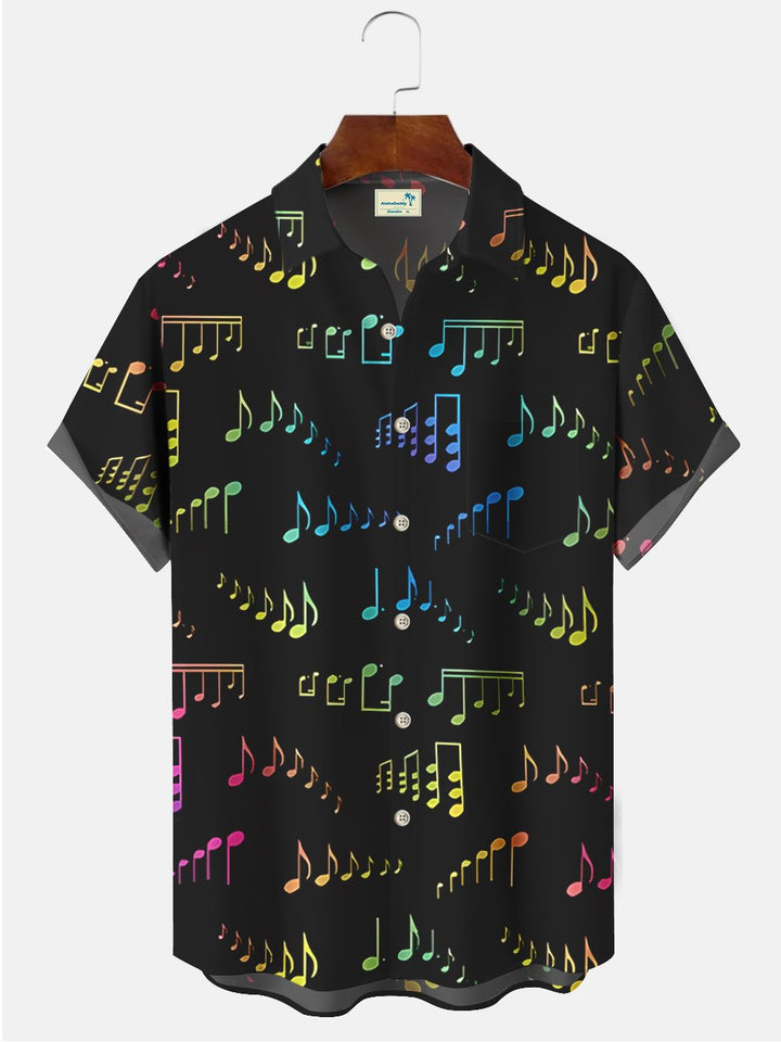 Alohadaddy Music Note Printed Casual Plus Size Shirts