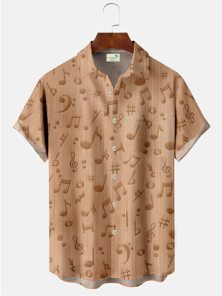 Alohadaddy Music Note Printed Casual Plus Size Shirts
