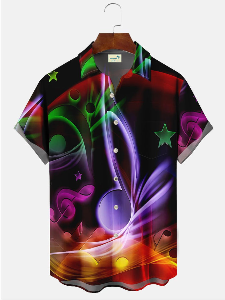 Alohadaddy Abstract Music Note Printed Casual Plus Size Shirts
