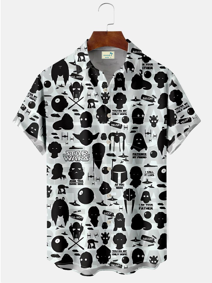 Alohadaddy Space Flight Printed Casual Plus Size Shirts