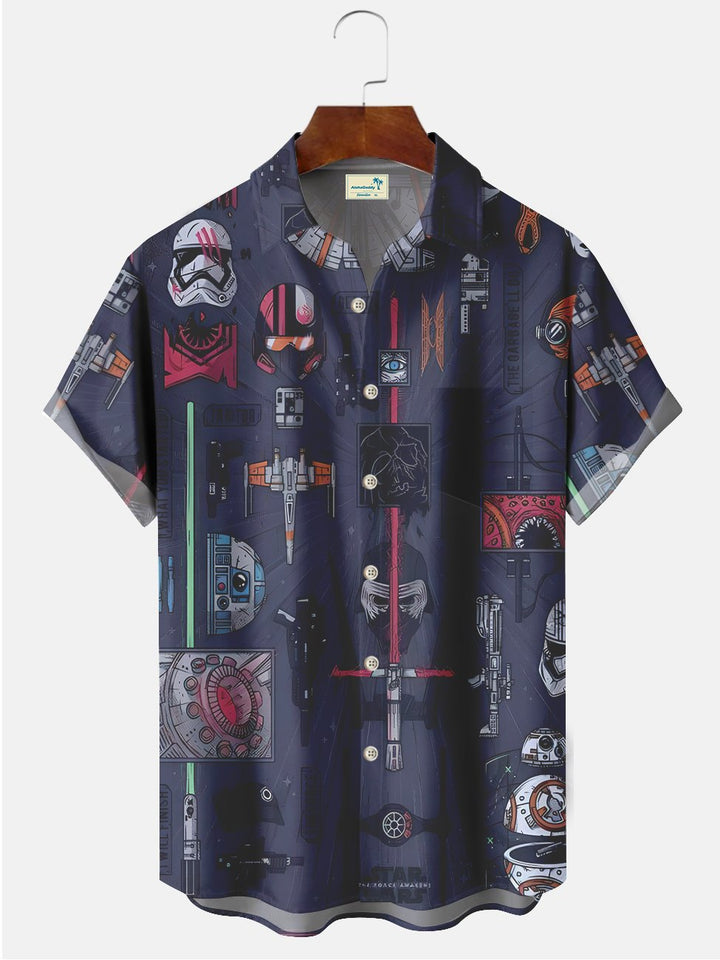 Alohadaddy Space Flight Printed Casual Plus Size Shirts