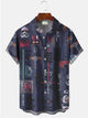 Alohadaddy Space Flight Printed Casual Plus Size Shirts