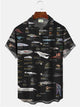 Alohadaddy Space Flight Printed Casual Plus Size Shirts