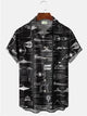 Alohadaddy Space Flight Printed Casual Plus Size Shirts