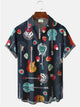 Alohadaddy Rock Music Instrument Printed Casual Plus Size Shirts
