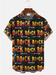 Alohadaddy Rock Letters Printed Casual Plus Size Shirts