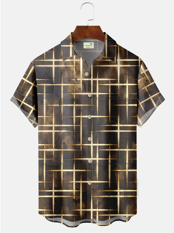 Alohadaddy Vintage Abstract Texture Printed Casual Plus Size Shirts