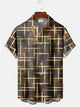 Alohadaddy Vintage Abstract Texture Printed Casual Plus Size Shirts
