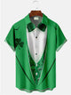 Alohadaddy St Patrick's Day Cartoon Printed Casual Plus Size Shirts