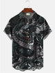 Alohadaddy Eastern Dragon Illustration Printed Casual Plus Size Shirts