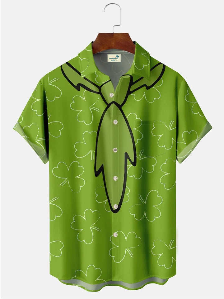 Camisetas informales de talla grande con estampado de dibujos animados de tréboles del Día de San Patricio de Alohadaddy
