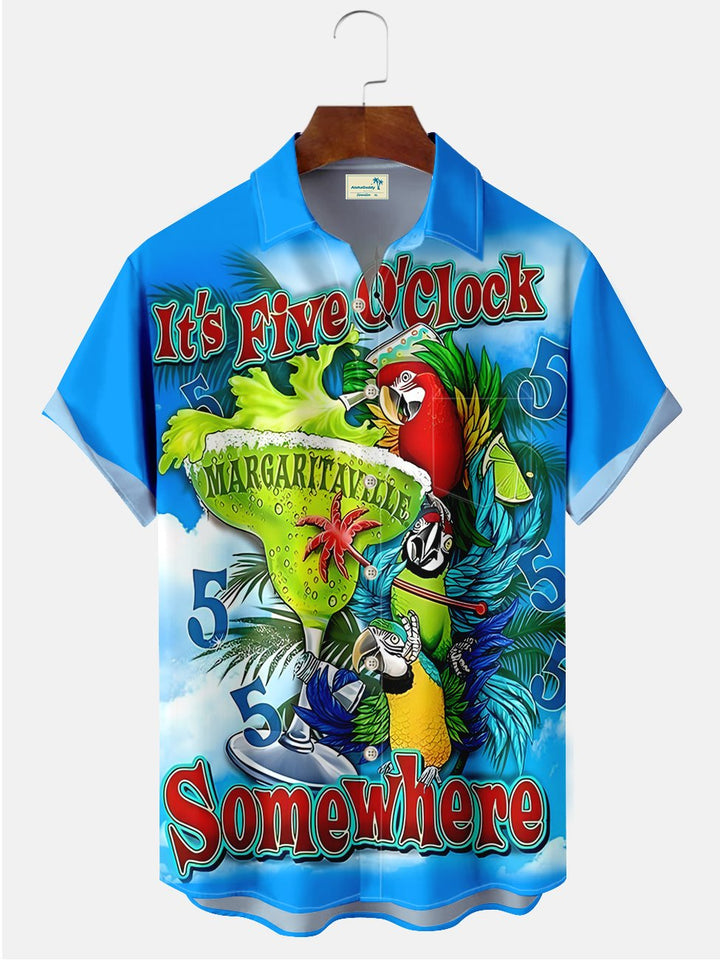 Alohadaddy Hawaii Parrot Printed Casual Plus Size Shirts