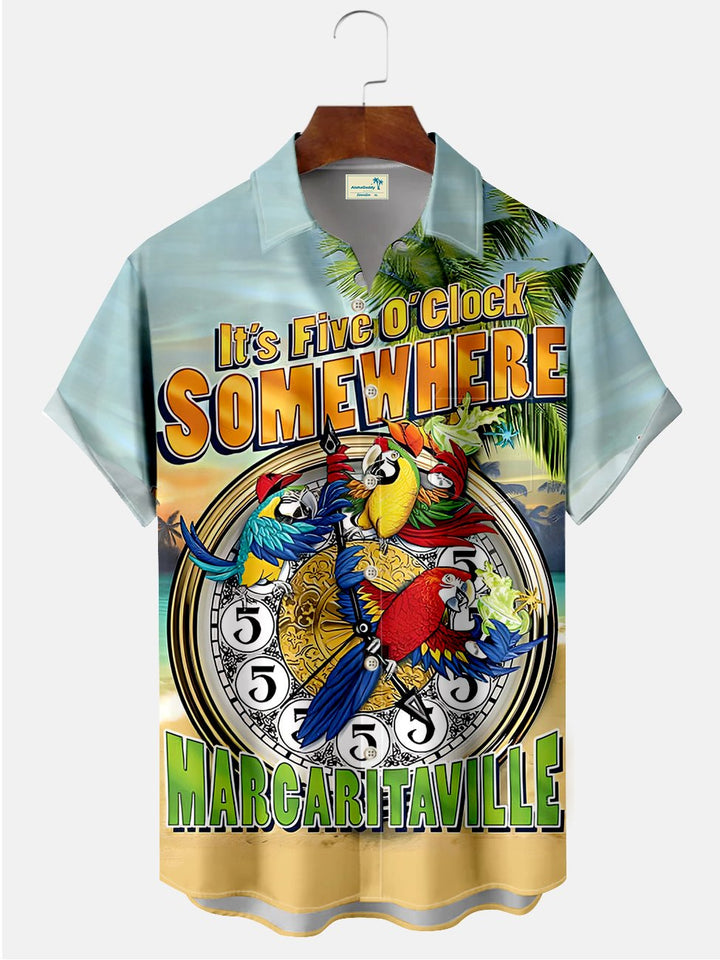 Alohadaddy Hawaii Parrot Printed Casual Plus Size Shirts