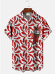 Alohadaddy Holiday Mexican Cinco de Mayo Red Pepper Casual Plus Size Shirts