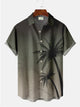 Alohadaddy Hawaii Vintage Ombre Palm Tree Printed Casual Plus Size Shirts