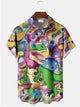 Alohadaddy Holiday Easter Dinosaur Printed Casual Plus Size Shirts