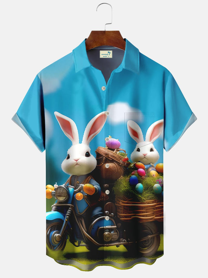 Alohadaddy Holiday Easter Rabit Printed Casual Plus Size Shirts