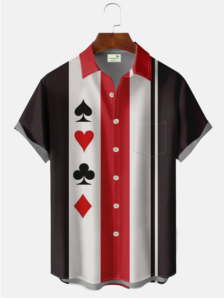 Alohadaddy Multicolor Contrast Casual Poker Cotton-blend Plus Size Shirts